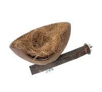 Nid de perchoir multifonction en coquille de noix de coco pour perroquets, perruches, accessoire de cage de nettoyage simple