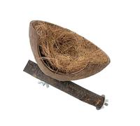 Nid de perchoir multifonction en coquille de noix de coco pour perroquets, perruches, nettoyage simple, accessoires de cage à oiseaux, perchoir de repos