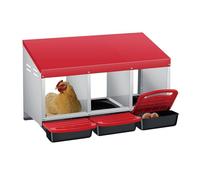 Nid de pondoir pour poules, 3 compartiments, avec trous d'aération et bac de récupération, crée une zone de collecte sûre pour les œufs pondus, nids de poules pour montage mural, nettoyage facile - C