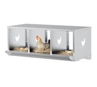 Nid de pondoir pour Poules 3 Compartiments - Robuste - avec bac de récupération et Grille d'aération - Nid de Poules pour Montage Mural (3 Compartiments)