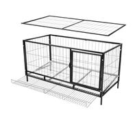 Nid de pondoir pour poules, poulailler extérieur en fer, enclos à enclos avec ponte, poulailler pour 9 à 10 poules, petits animaux, plantes, noir, 120 x 58 x 62 cm