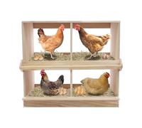 Nid de poules avec 4 compartiments en bois massif, équipement d'étable, nichoir moderne pour poules, cailles et pigeons, capacité de charge de 220 lbs
