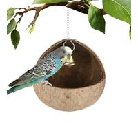 Nid De Protection Pour Oiseaux - Cottage Pour Oiseaux En Coquille De Noix De Coco, Nichoir Isolé, Maison Rustique En Bois, Oiseau Suspendu Pour Abri | Jardin Patio Arbre Pont Volière Perroquets Perruc