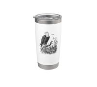 Nid de pygargue à tête blanche observation des oiseaux Gobelet isotherme en acier inoxydable double paroi