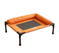 Nid de repos surélevé pour animaux de compagnie - Charge maximale : 15 kg, lit surélevé pour chiot de 1350 g, lit de refroidissement sémantique profond adaptable hors sol, textile secondaire marron |