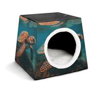 Nid de tortue de mer confortable pour animaux de compagnie, capsule spatiale, chaud et doux, abri pour animaux domestiques, pour chats d'intérieur, chiens de petite et moyenne taille