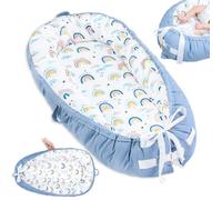 Nid d'enfant avec poignée 90X50 cm - Babynest Set Reducteur de lit Bebe nouveau-né avec housse amovible en coton Blau