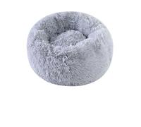Nid d'hiver en peluche pour animal domestique - Chaud amovible et lavable - Décoration universelle saisonnière (gris clair)
