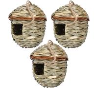 Nid d'oiseau 3 PCS Nid de colibris pour extérieur Suspendu 5,5x6 '' Hay à Foin Bird House Birthable Bird Nest pour Charmant Decoration Garden Shelter
