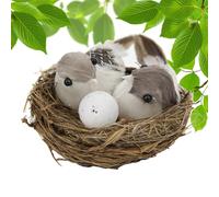 Nid D'oiseau Avec Œufs - Décoration Réaliste Inspirée De La Nature | Figurines D'oiseaux Mignonnes Faites À La Main, Nid, Artisanat Créatif, Décoration D'arbre | Pour Le Jardin De Noël Thanksgiving, O