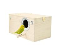 Nid d'oiseau - Boîte d'élevage de 8 pouces | Maison de nidification en bois - Abri robuste pour perruches avec un design en forme de maison qui crée un environnement chaleureux et sûr lorsqu'il est