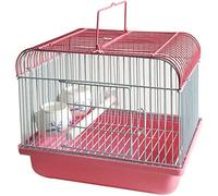Nid d'oiseau Cage à Oiseaux en métal Rose, Cage multifonctionnelle pour Petit Perroquet, Cage à Oiseaux Portable avec 2 Tasses de Livraison et 1 bâton Debout Nichoir