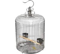 Nid d'oiseau Cage à Oiseaux Ronde en Acier Inoxydable, Cage à Suspendre pour Animaux de Compagnie, Cage à Oiseaux de Voyage Facile à Transporter pour l'habitat des Pigeons Nichoir