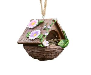 Nid d'oiseau | Caverne en résine pour animal domestique - Pour moineau, inséparable, conures, calopsittes, pinsons, jardin, cour, balcon, porche, tronc, terrasse