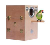 Nid D'oiseau En Bois, Maison De Couple Pour Perroquets, Balnons D'oiseaux De Protection, Cage Parchemin Des Vagues En Bois | Cage De Maison En Bois Pour Les Perruches, Parasites, Nymphicides Et