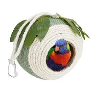 Nid d'oiseau en noix de coco | Mangeoire pour perroquets et perruches | Nid d'oiseau portable tissé à la main pour moineaux, hirondelles, perroquets, perruches et perruches Woteg