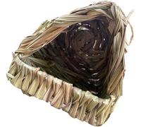 Nid d'oiseau en Paille Naturelle avec nichoir, nichoir Fait Main en Herbe avec Grande Ouverture, abri d'extérieur Suspendu pour pinsons, perruches et calopsittes