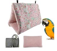 Nid d'oiseau en peluche - Coussin chauffant chaud pour oiseaux | Doublure intérieure en peluche douce avec tapis chauffant amovible pour nid de perruche, coussin chauffant chaud, violet et rose, 260 g