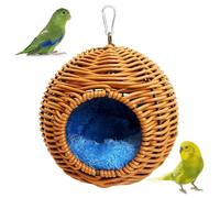Nid d'oiseau en rotin pour perroquet, perruche à suspendre, balançoire douce et chaude, accessoire de cage à oiseaux pour calopsittes, perruches, pinsons, canaris, perroquets (style trou simple)