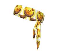 Nid d'oiseau Golden Chicken Cravate de sport bandana en polyester absorbant la transpiration pour la course à pied, le yoga, la gym, convient aux hommes et aux femmes