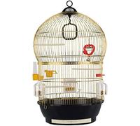 Nid d'oiseau Grande Cage à Oiseaux en Métal, Villa à Oiseaux de Luxe en Or pour Petit et Moyen Perroquet Perroquet, Cage à Oiseaux Multifonctionnelle en Fer Forgé Nichoir