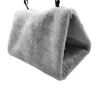 Nid d'oiseau, Hamac Suspendu en Forme de Cage Triangulaire for Animal Compagnie, lit Chaud Peluche, Pliable, Fournitures sécurité suspendues, Rose, Taille L(Gray,S)