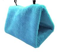 Nid d'oiseau, Hamac Suspendu en Forme de Cage Triangulaire for Animal Compagnie, lit Chaud Peluche, Pliable, Fournitures sécurité suspendues, Rose, Taille L(Blue,S)