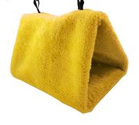 Nid d'oiseau, Hamac Suspendu en Forme de Cage Triangulaire for Animal Compagnie, lit Chaud Peluche, Pliable, Fournitures sécurité suspendues, Rose, Taille L(Yellow,M)