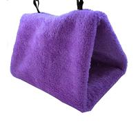 Nid d'oiseau, Hamac Suspendu en Forme de Cage Triangulaire for Animal Compagnie, lit Chaud Peluche, Pliable, Fournitures sécurité suspendues, Rose, Taille L(Purple,L)