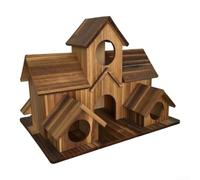 Nid d'Oiseau Jardin avec Entrées Multiples Sécurisées | pour surface carbonisée haute pour temp, texture pour bois noble, clous robustes, structure solide, extérieur