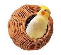 Nid d'oiseau - Maison en rotin synthétique à suspendre pour perroquet - Nid d'oiseau tissé à la main pour extérieur et cage - Pour pinsons, canaris et mésanges