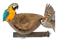 Nid d'oiseau - Perruche chaude anti-picage, abri d'élevage avec intérieur confortable, nid de cage avec matériau , habitat pour animaux de compagnie, accessoire de soins pour favoriser un somme