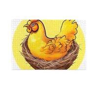 Nid d'oiseau - Poulet doré - Puzzle horizontal en bois - 1000 pièces - Détendez-vous et améliorez les compétences et la concentration