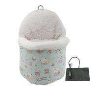 Nid d'oiseau pour cage alimenté par USB en coton chaud dessin animé maison | Cage d'hiver pour perruches chauffantes pour hamster, chinchilla calopsitte, moineau, extérieur, jardin, cour, terrasse