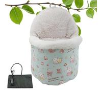 Nid d'oiseau pour cage alimenté par USB en coton chaud dessin animé maison | Literie d'hiver chauffante pour perroquet, ara, cacatoès, moineau, chinchilla jardin, cour, balcon, terrasse