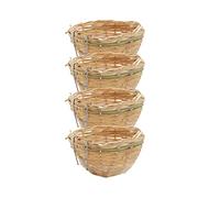 Nid d'oiseau pour oiseaux sauvages, 4pcs 3,9 pouces de nidification tissée de bambou 3,9 pouces pour les oiseaux sauvages, l'éclosion de la grotte de reproduction pour le perroquet, le canari ou la p