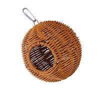 Nid d'oiseau rond en rotin artificiel à suspendre pour petits perroquets perruches maison perchoirs confortables accessoires cage perruches nichoir avec texture imitation tissage
