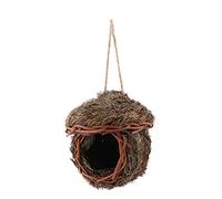 Nid d'oiseau Suspendu, Feuilles de cèdre, Maison d'oiseaux en Noix de Coco tissée à la Main, Cage de Nidification pour Conure, Perruche, calopsitte, inséparable, canari, Pinson