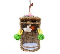 Nid d'oiseau - Tente respectueuse de l'environnement en jonc de mer | Parrot Habitat Tente suspendue avec hamac | Jouet nid de balançoire respirant pour petits oiseaux | Idéal pour le confort des conu
