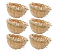 Nid d'oiseau tissé - 6 maisons à colibris fabriqués à la main, abri extérieur | nichoirs pour oiseaux naturels pour animaux sauvages, lit d'élevage, accessoire décoratif à suspendre au balcon