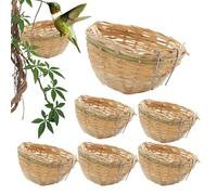 Nid d'oiseau tissé, colibri tissé, 6 nichoirs pour l'extérieur, décoration d'intérieur, accessoires de lit d'élevage, entretien des animaux sauvages pour terrasse, porte d'entrée