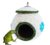 Nid d'oiseau tissé - Grotte d'élevage de Perruche tissée réutilisable tissée à la Main | Lit de Maison de nid d'oiseau Anti-Morsure, Maison de Nidification d'élevage pour Oiseau Perroquet