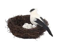 Nid d'oiseaux Artificiels de Pâques avec Œufs Et Oiseaux en Mousse, Simulation Oeuf Doiseau Mini Simulation Nids D'oeufs Décoration de Pâques pour Jardin Ornement Bricolage Artisanat
