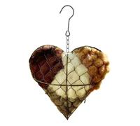 Nid d'oiseaux - Cage en rotin en Forme de cœur, Globe tissé en Fibre Naturelle avec Boucle de Suspension en métal, abri pour Oiseaux Sauvages résistant aux intempéries, idéal pour Les Branches de