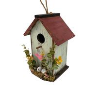 Nid d'oiseaux de jardin - Nid d'oiseaux en bois - Jolie cage à oiseaux suspendus - En bois naturel - Pour clôture de jardin - Résistant aux intempéries - Observation des oiseaux de l'All-Sa