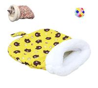 Nid Douillet pour Chats et Chiens, lit de Poche, Refuge Douillet pour Petits Animaux, Couchage d'hiver Chaud pour Chat (A Jaune pour 7,5 kg (16,5 LB))