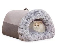 Nid for chat et chien, lit grotte for intérieur, niche chaude for chats, chiots, petits chiens, lit d'hiver doux semi-fermé for chat avec coussin amovible, igloo for chat et chien, sommeil amélioré(Gr