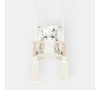 Nid Magique Balançoire Bébé Beige Naturel Velours, Hamac Intérieur 2m+, Personnalisable avec Prénom Brodé, Fabriqué en Europe, Siège Suspendu Sécurisé 25kg