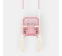 Nid Magique Balançoire Bébé Rose Velours, Hamac Intérieur 2m+, Personnalisable avec Prénom Brodé, Fabriqué en Europe, Siège Suspendu Sécurisé 25kg