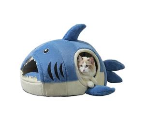 Nid pour chat, lit pour chat | Lit requin pour animaux de compagnie | Lit confortable et lavable pour chats doux et chauds. Profitez du plaisir de votre ami avec Q qui est doux et confortable tout en